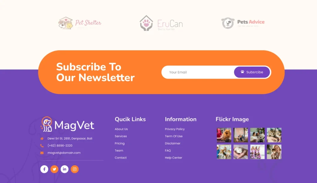 pet-care-newsletter-footer-design