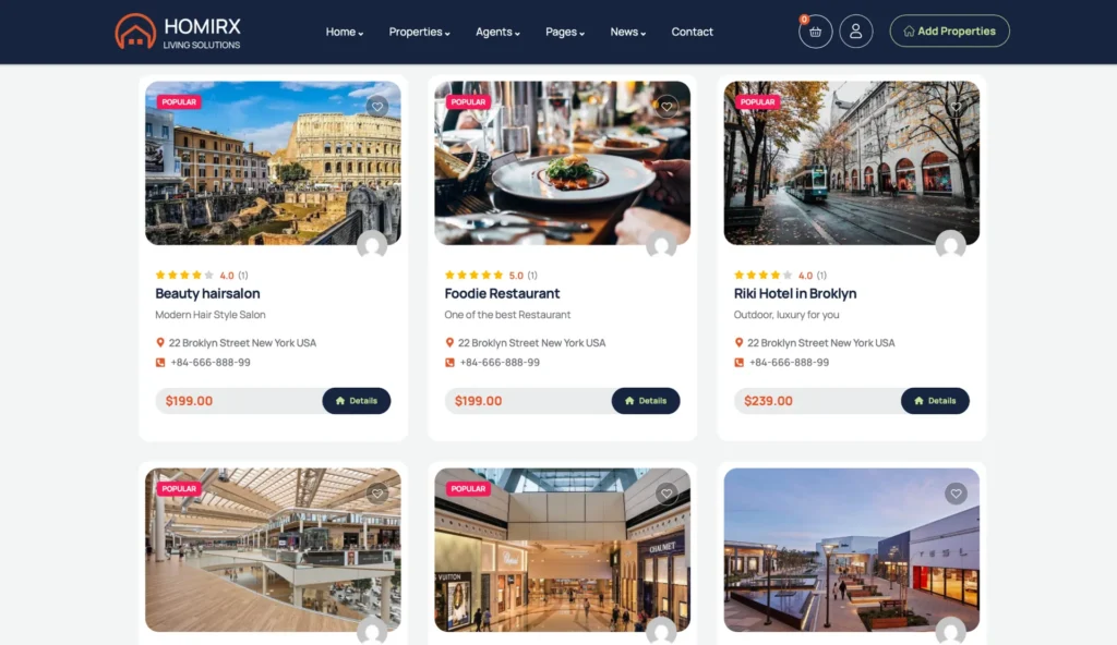 woocommerce-shop-listing-with-hotels-restaurants