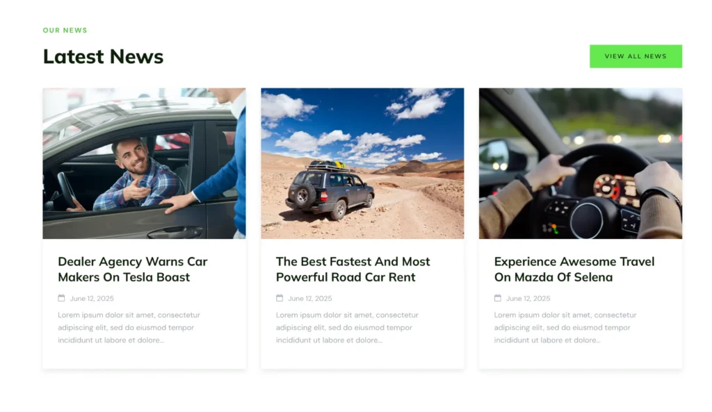 wordpress-car-rental-latest-news-section