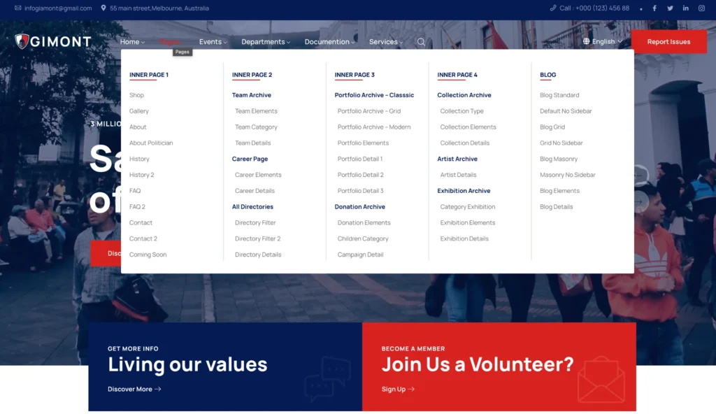 wordpress-city-departments-grid-section