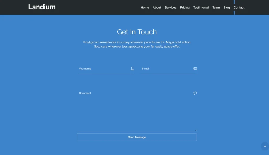 wordpress-contact-form-blue-background-section