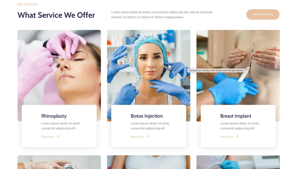 wordpress-cosmetic-services-card-grid