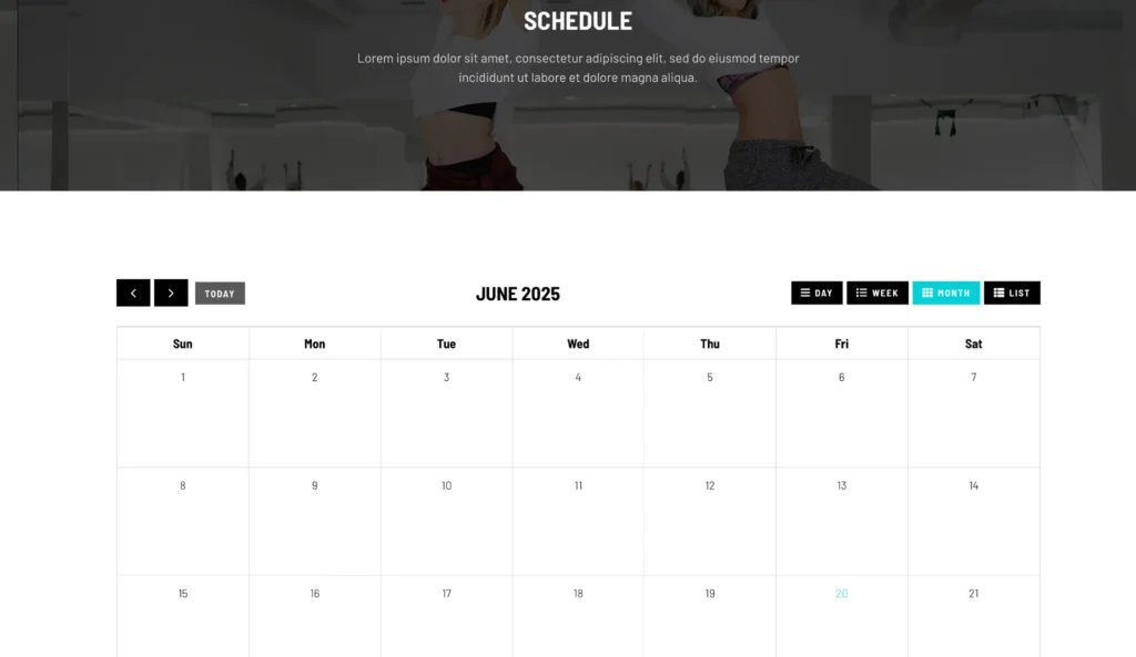 wordpress-dance-calendar-schedule-layout