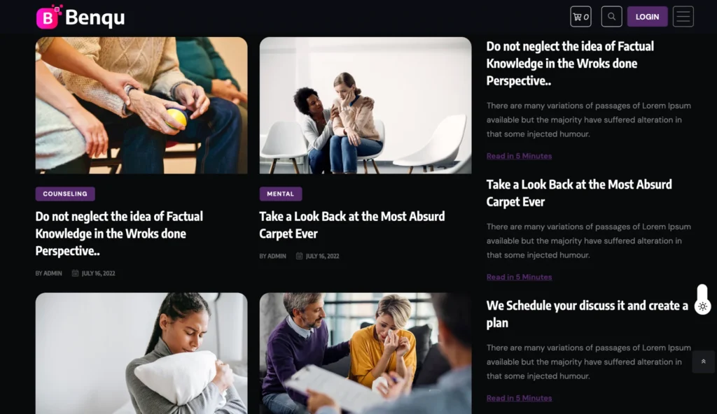 wordpress-dark-mode-mental-category-grid