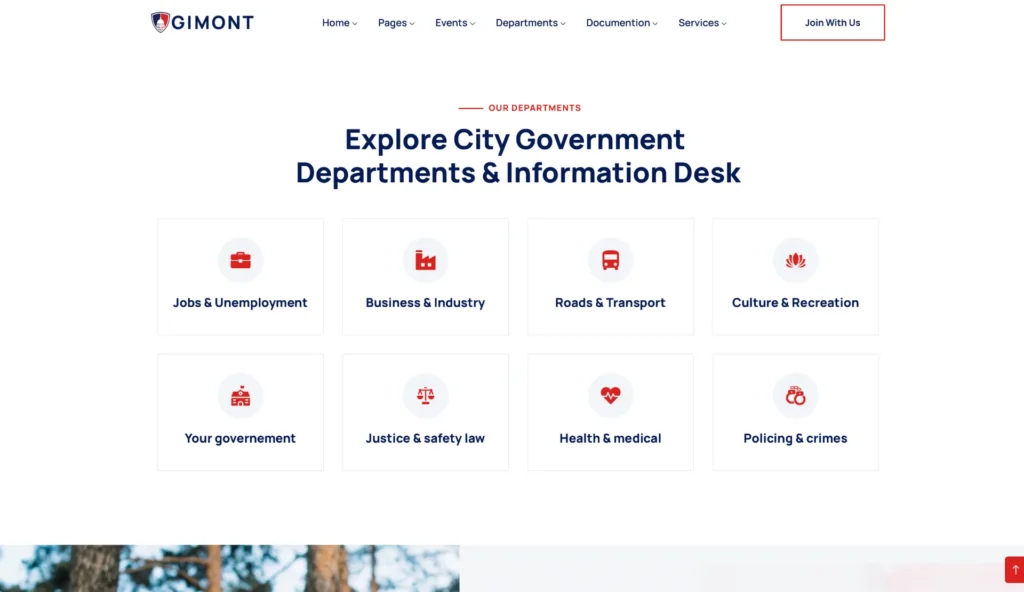wordpress-department-icons-section