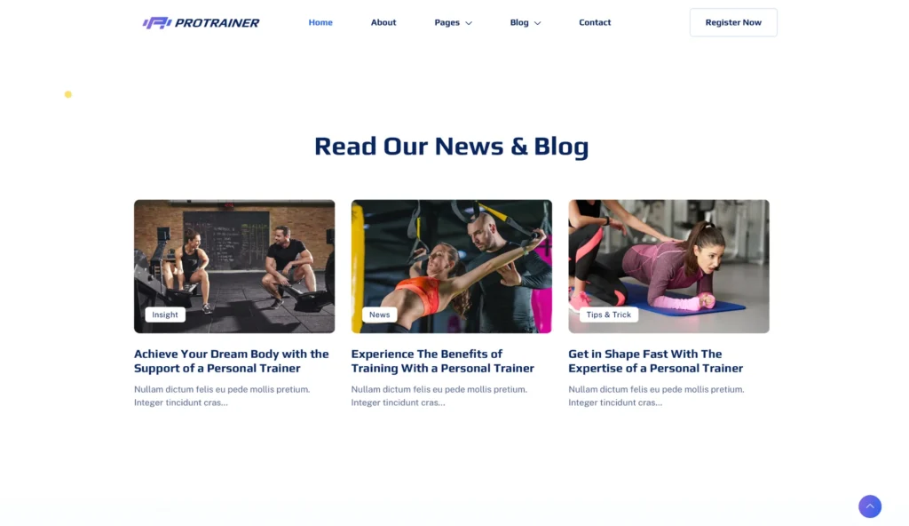 wordpress-fitness-blog-preview-cards