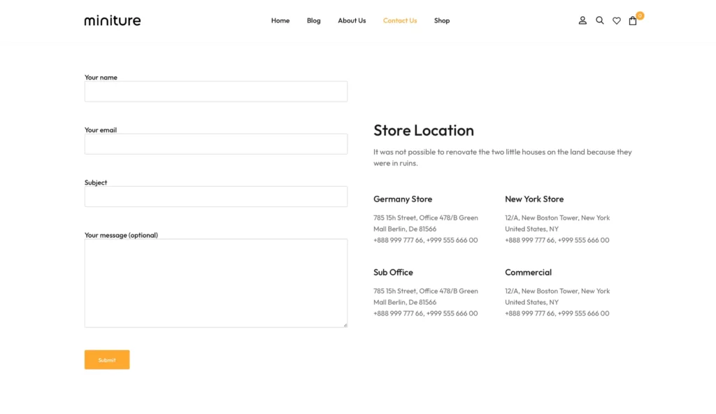 wordpress-furniture-contact-page-form