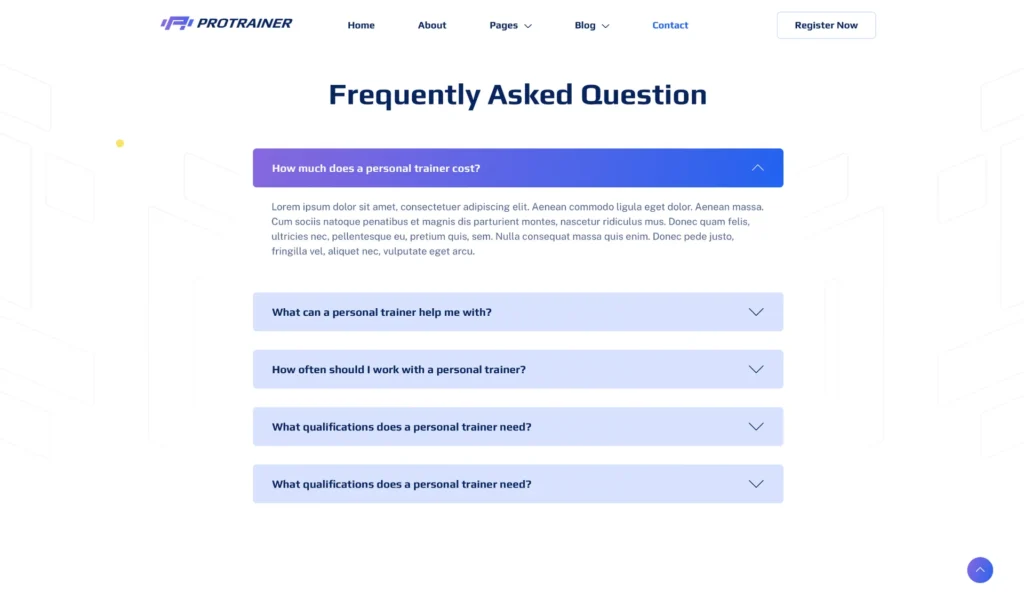 wordpress-gym-faq-accordion-layout