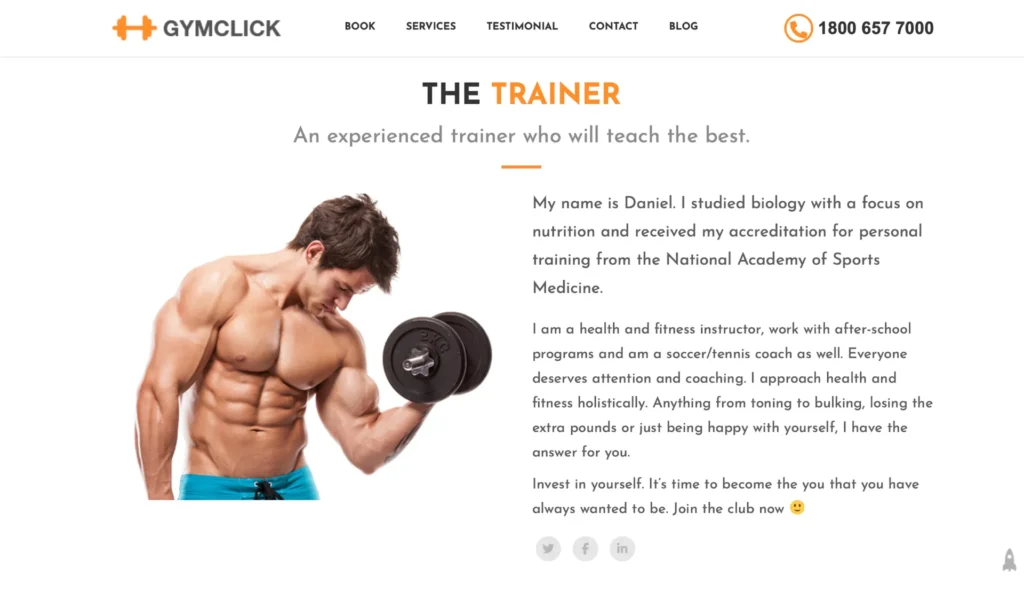 wordpress-personal-trainer-bio-section