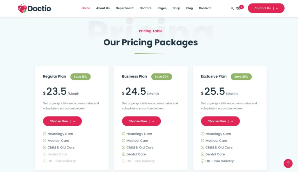 wordpress-pricing-plans-dental-page