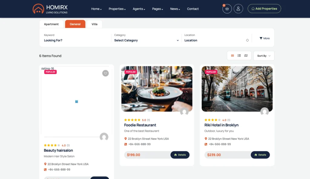 wordpress-real-estate-general-listing-section