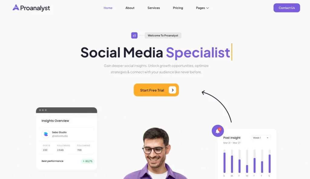 wordpress-social-media-analytics-hero-section