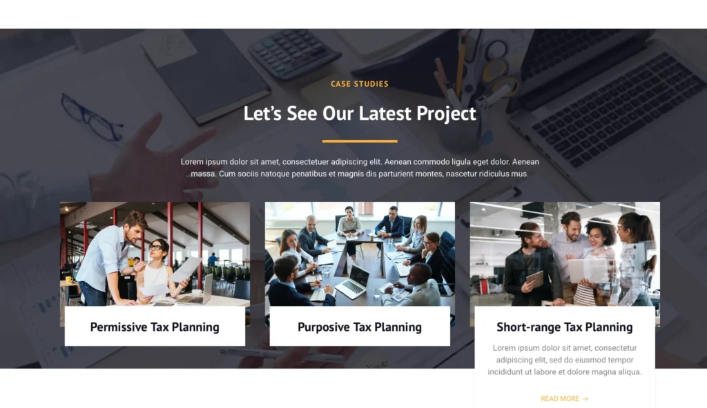 wordpress-tax-project-case-studies-section